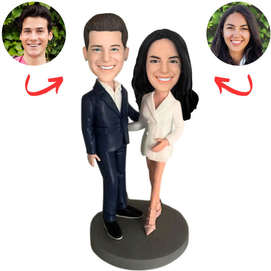 Custom Formal Elegant Couple Bobbleheads