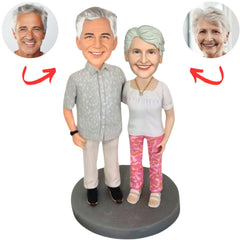 Couple Wearing Relaxed Casual Clothes Custom Bobble Heads