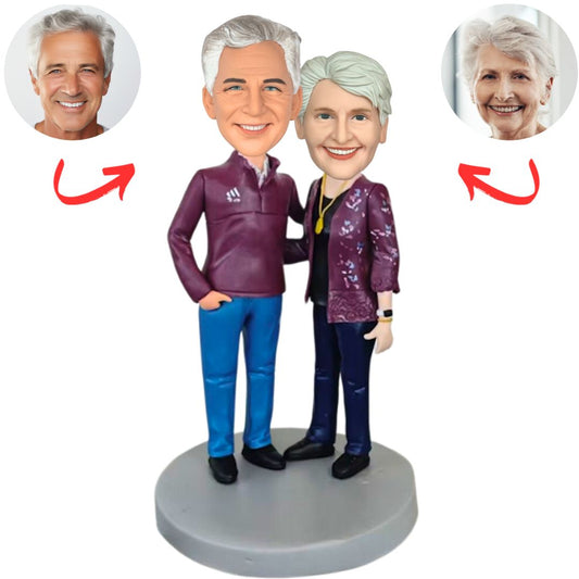 Grandparents Relaxed Style Couple Personalized Bobbleheads