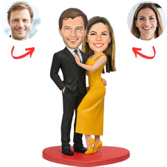 Black Suit and Yellow Dress Custom Bobbleheads