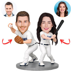Couple Dodgers Baseball Player Custom Bobbleheads