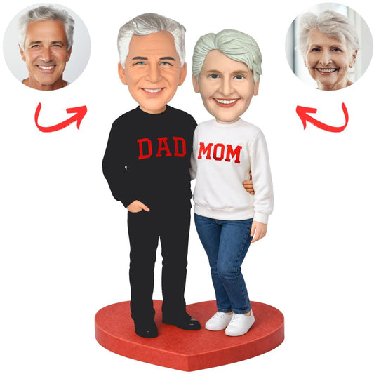 DAD and MOM Old Couple Custom Bobbleheads