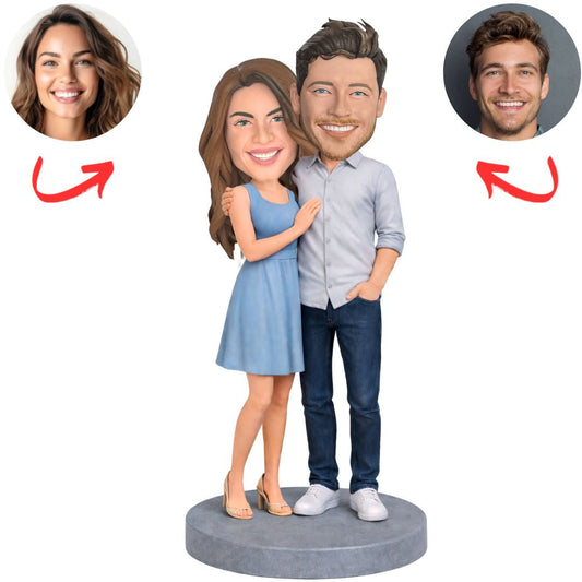 Beautiful and Stylish Couple Custom Bobbleheads