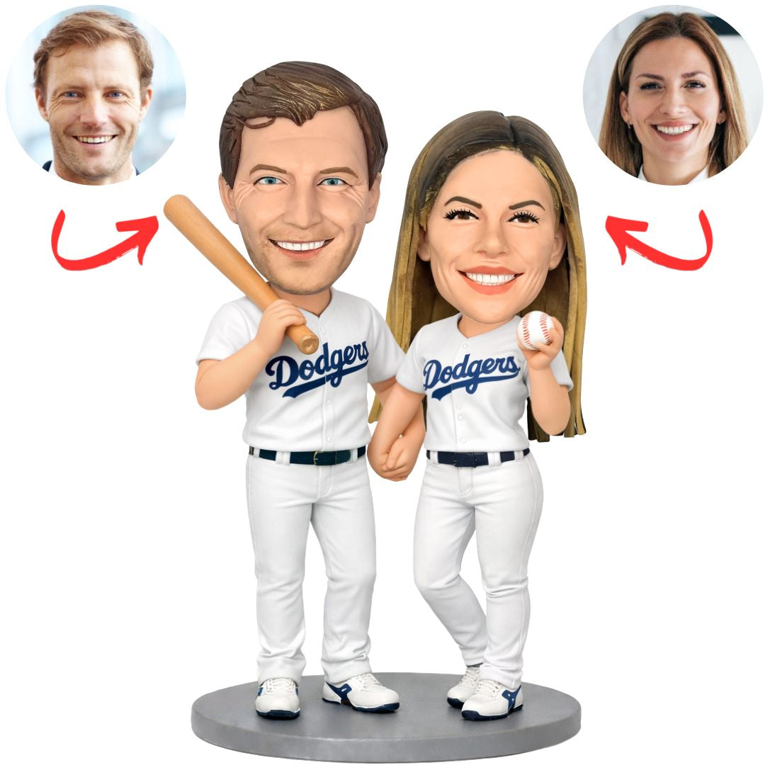 Dodgers Fans Baseball Couple Player Custom Bobbleheads
