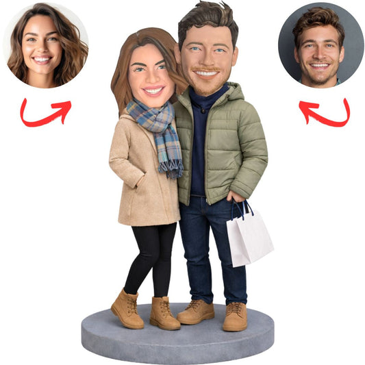 Couple Shopping Together Custom Bobbleheads