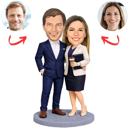 Business Office Couple Custom Bobbleheads