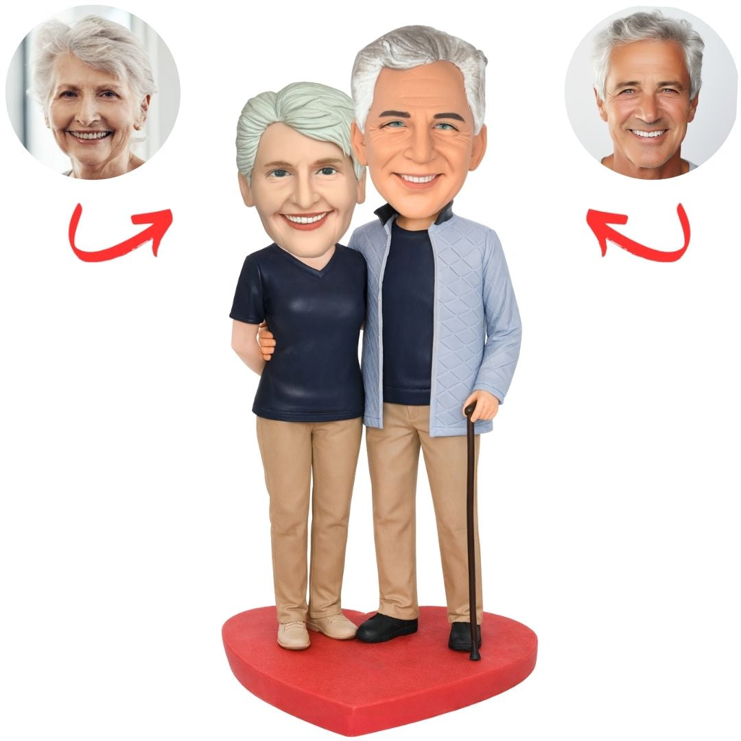 Casual Old Couple Custom Bobbleheads