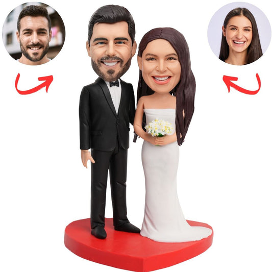 Happy Wedding Couple Custom Bobbleheads