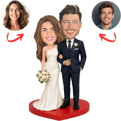 Wedding Couple Bride and Groom Custom Bobbleheads