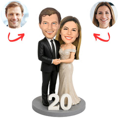 20th Anniversary Couple Custom Bobbleheads