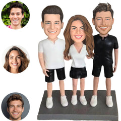 Three Friends in Casual Suit Custom Bobbleheads