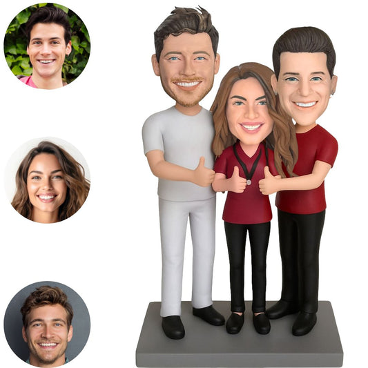 3 People Gave Thumbs Up Custom Bobbleheads