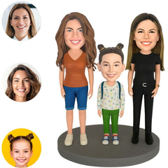 Two Woman And Kid Custom Bobbleheads