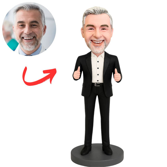 Business Man with Thumbs Up Custom Bobbleheads