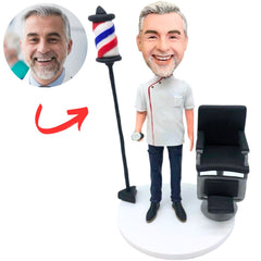 Male Barber Hairdresser with Chair Custom Bobbleheads