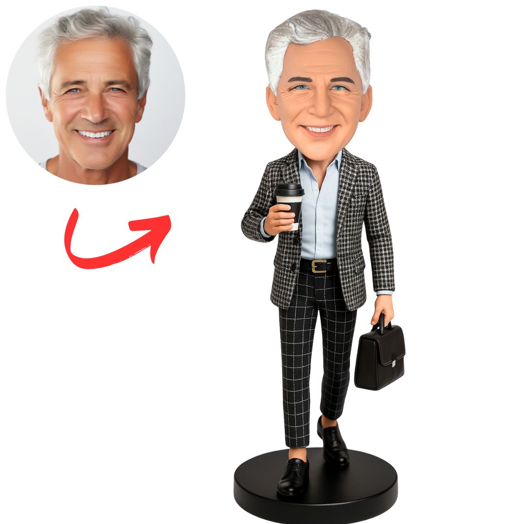 Male Boss Holding Coffee Custom Bobbleheads