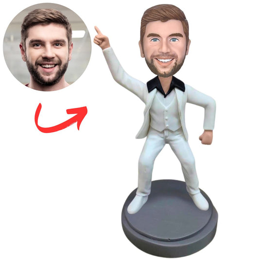 White Suit Fashion Man Custom Bobbleheads