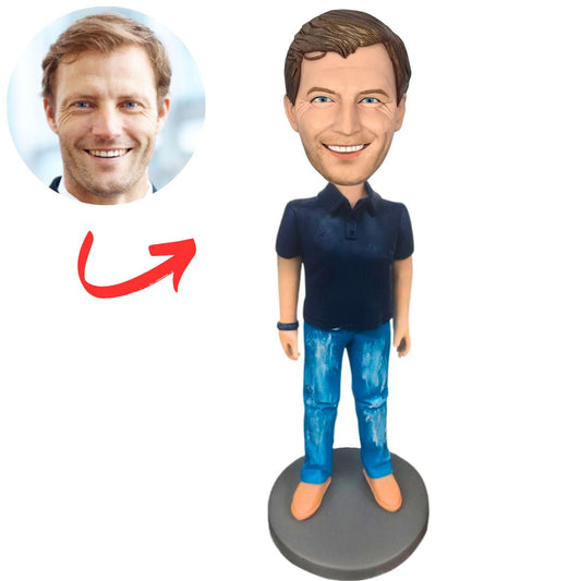 Casual Man in Jeans Custom Bobbleheads