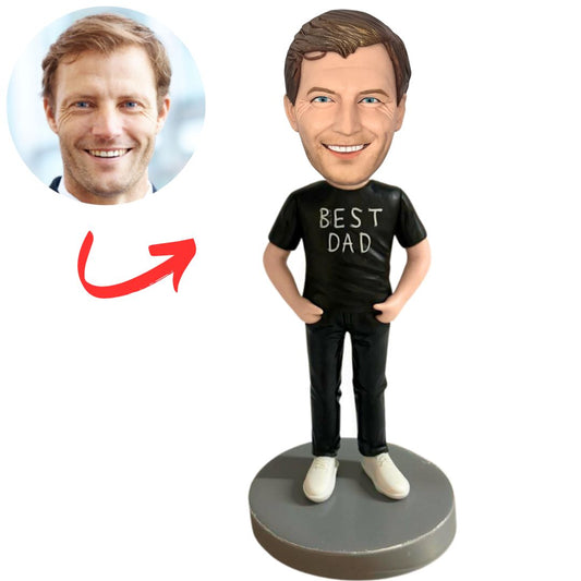 Best Dad in Black Suit Custom Bobbleheads