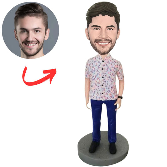 Men Wearing Colorful T-shirts Custom Bobbleheads