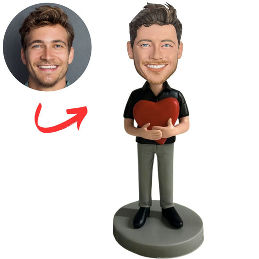 Man Holding Love Heart Custom Bobbleheads