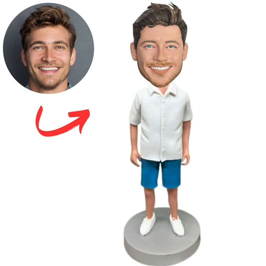 Fashion Man Wearing White Shirt Custom Bobbleheads