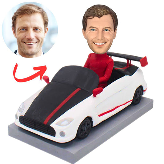 Man Driving a Sports Car Custom Bobbleheads