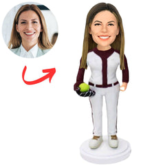 Female Softball Player Personalized Bobbleheads