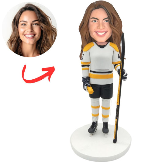Female Ice Hockey Player Custom Bobbleheads