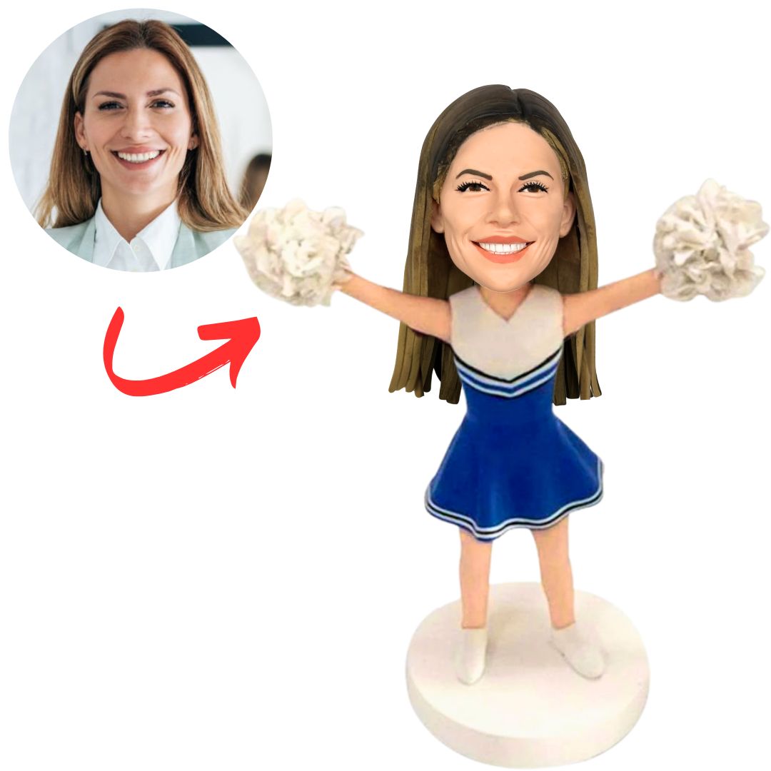 Cheerleader Girl in Skirt Custom Bobbleheads