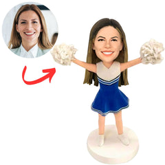 Cheerleader Girl in Skirt Custom Bobbleheads