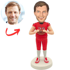 Red Uniform Football Player Custom Bobbleheads