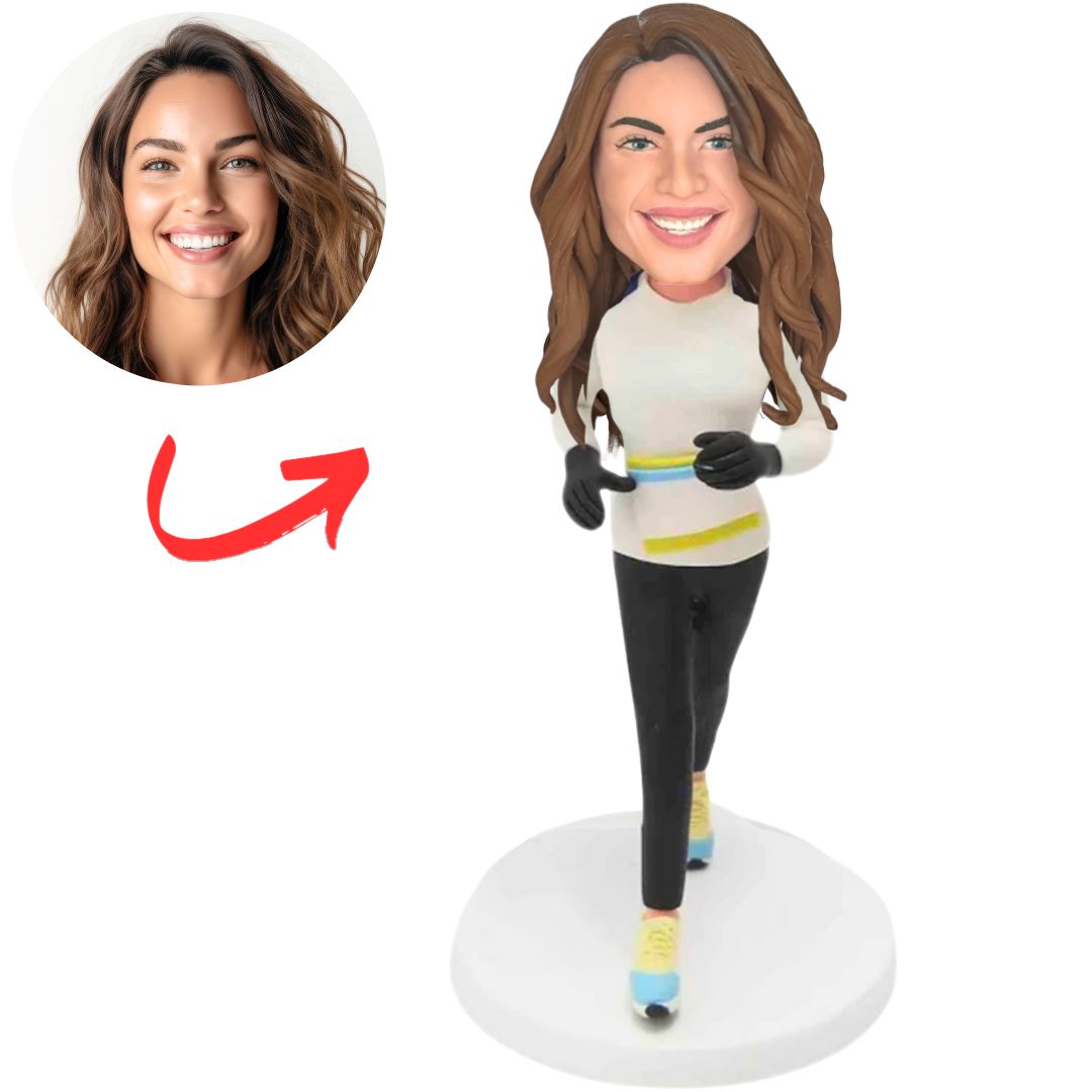 Female Marathon Runner Custom Bobbleheads