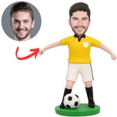 Yellow Shirt Soccer Player Custom Bobbleheads