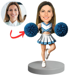 Cheerleading Girl Holding Flower Ball Custom Bobbleheads