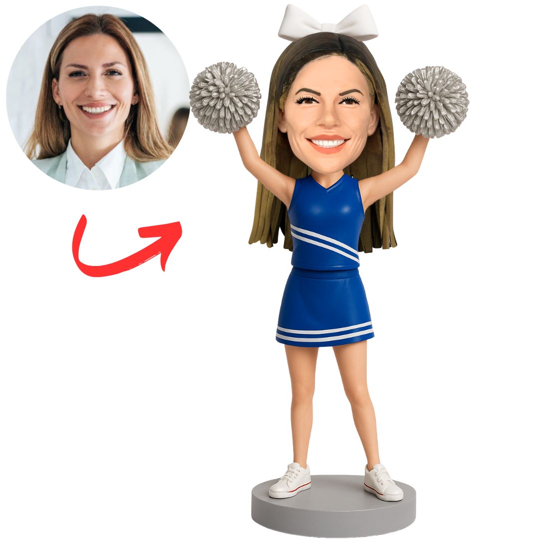 Beautiful Cheerleading Girl with Flower Ball Custom Bobbleheads