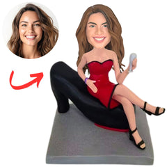 Woman Sitting on High Heels Custom Bobbleheads