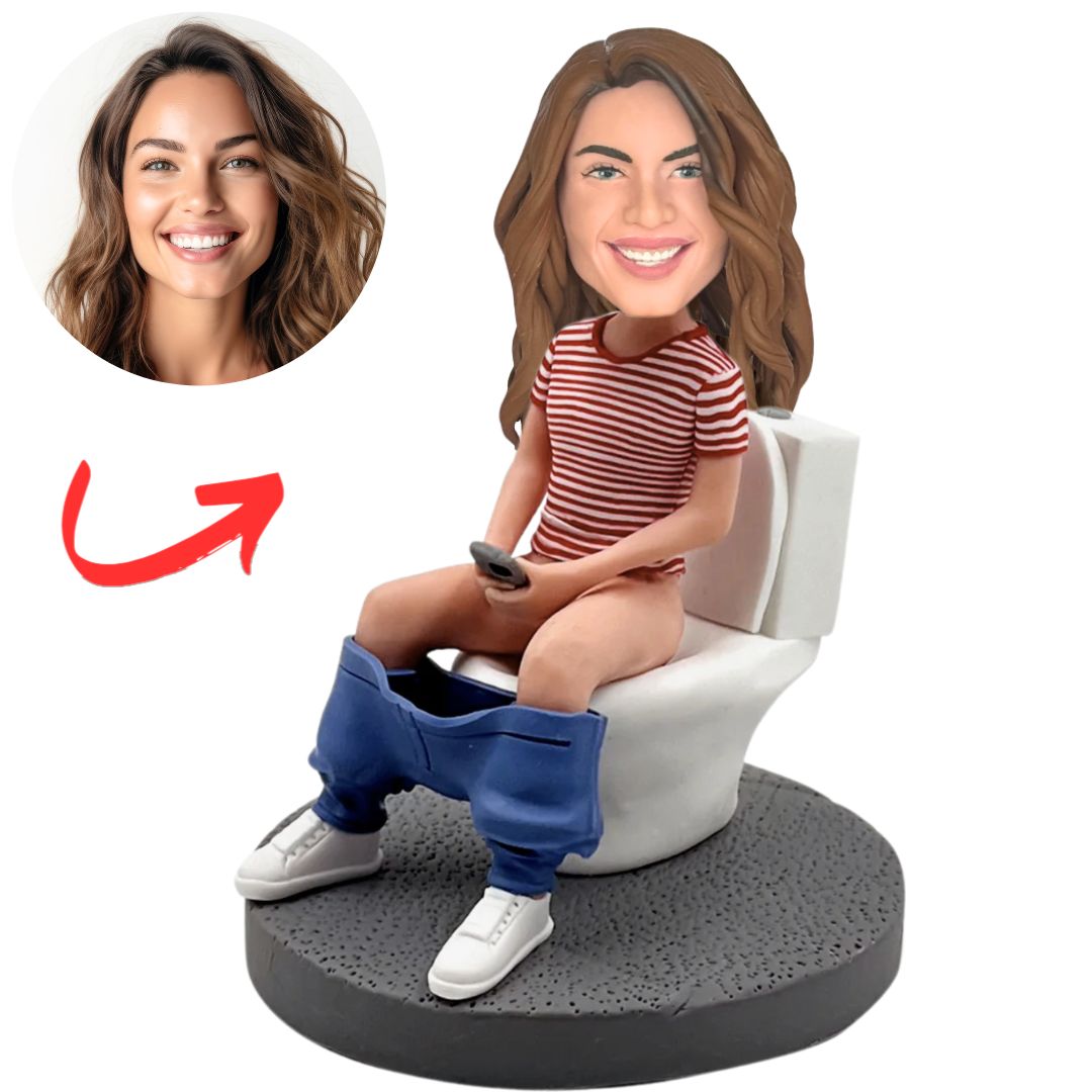 Lady on Toilet Custom Bobbleheads
