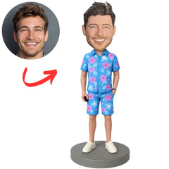Man in Blue Hawaiian Shirt Custom Bobbleheads