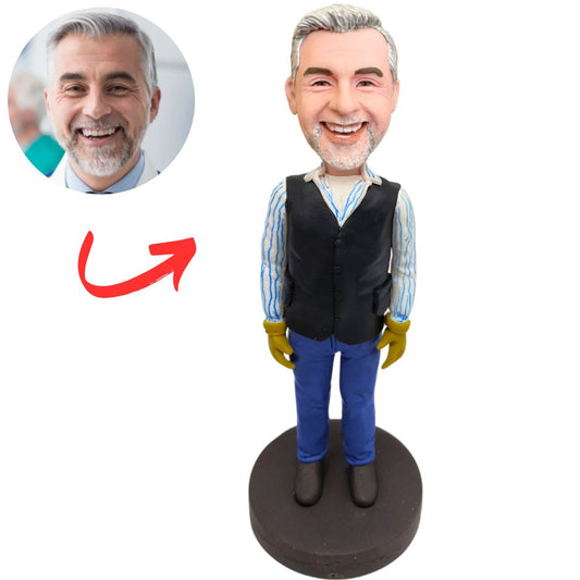 Man Working with Gloves Custom Bobbleheads