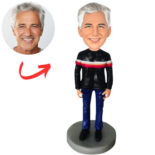 Stylish Casual Old Man Custom Bobbleheads