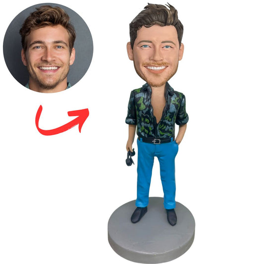 Cool Man with Sunglasses Custom Bobbleheads