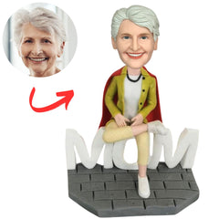 Woman Sitting on MOM Base Custom Mom Bobbleheads