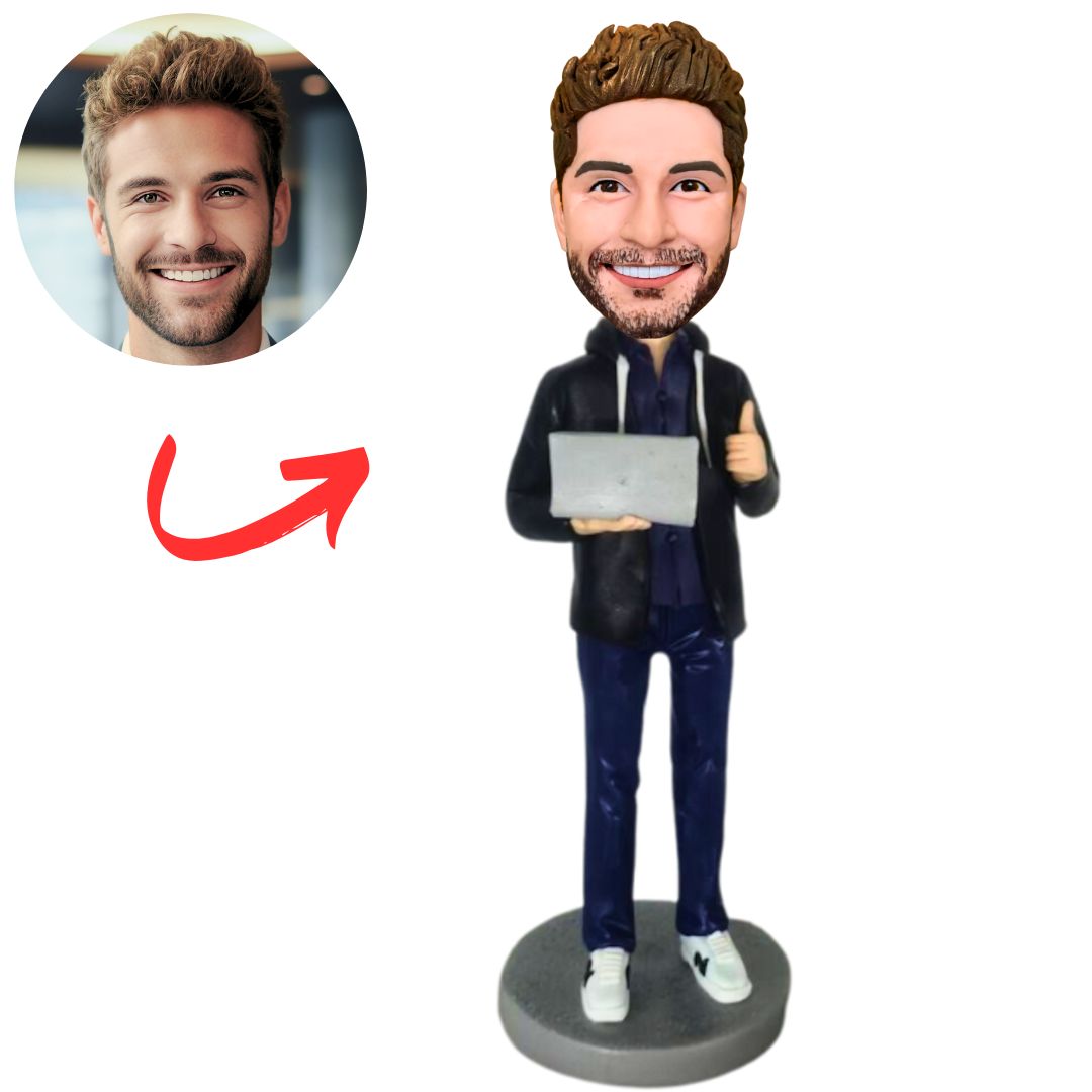 Programmer with Thumbs up Custom Bobbleheads