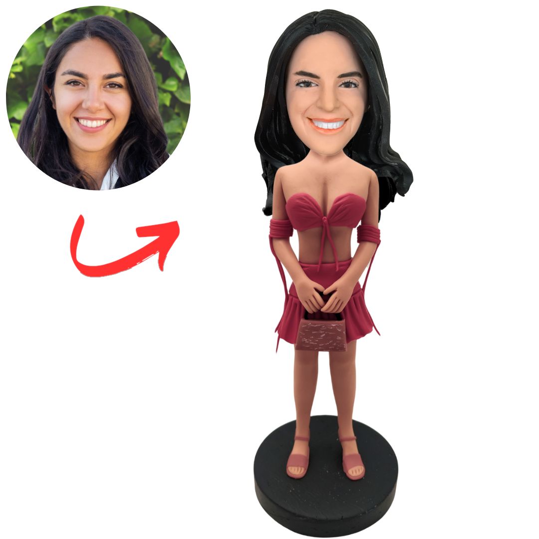 Sexy Girl Holding a Bag Custom Bobbleheads