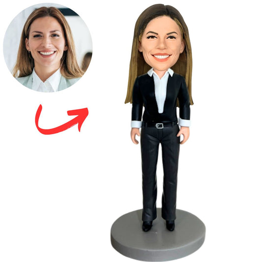 Woman in Formal Pantsuit Custom Bobbleheads