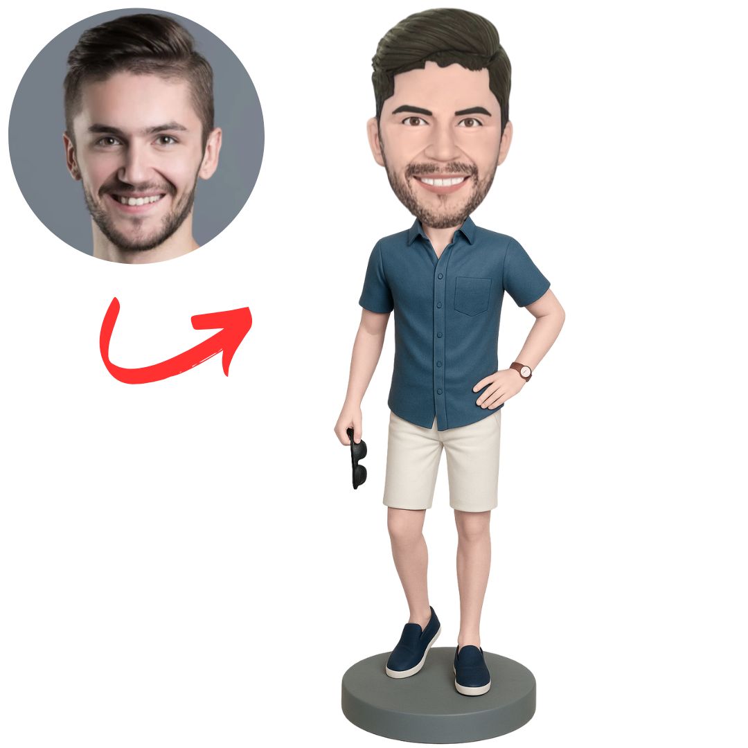 Handsome Man with Sunglasses Custom Bobbleheads