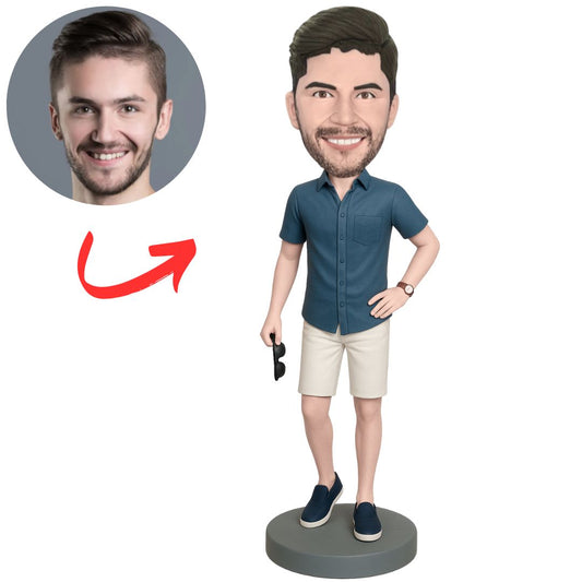 Handsome Man with Sunglasses Custom Bobbleheads