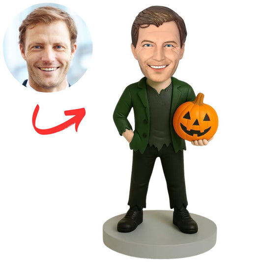 Man Holding a Pumpkin Custom Halloween Bobbleheads