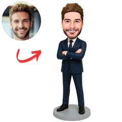 Navy Suit Cool Business Man Custom Bobbleheads